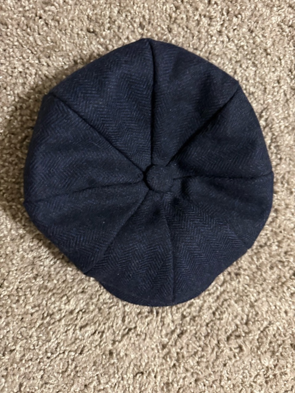 Kids Navy Newsboy Cap - Classic Eight-Panel Style